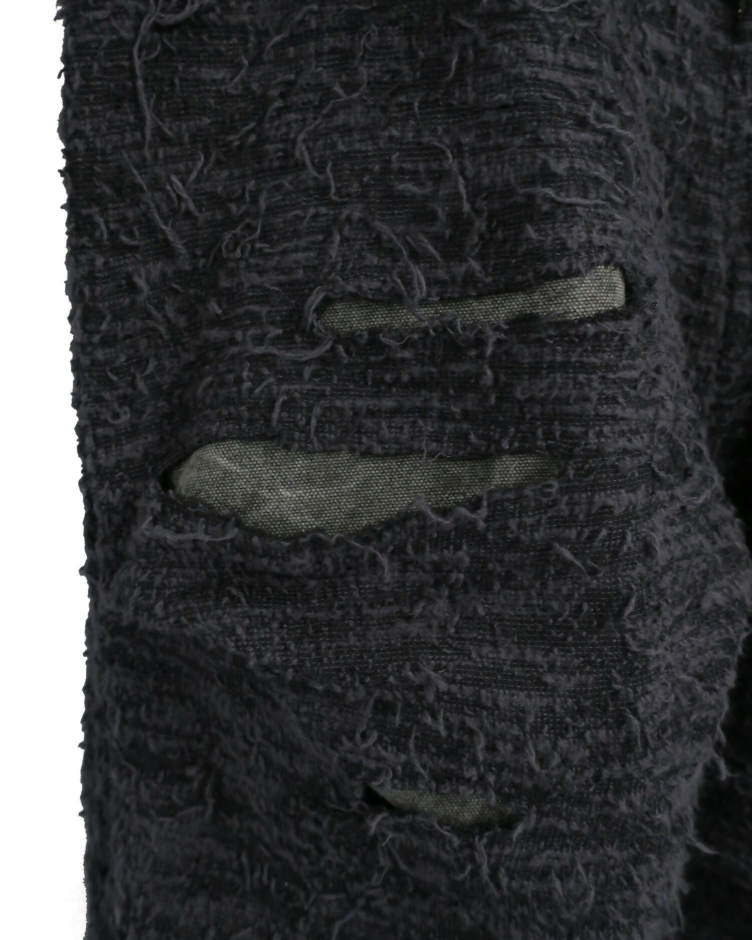 【PRE-ORDER】DISTRESSED FABRIC 4-TUCK TROUSERS / BLACK