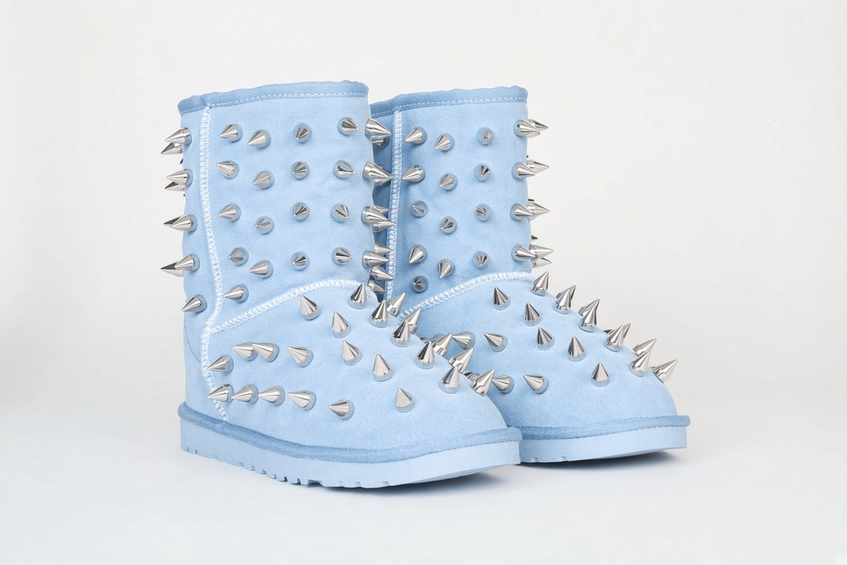 prngrphy Studded Suede Boot XL - BABY BLUE