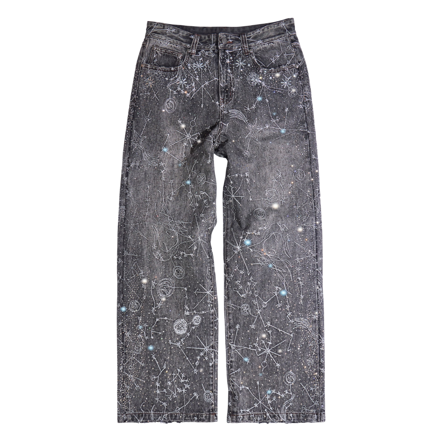 20K Zodiac Diamond Denim Pants in BLK