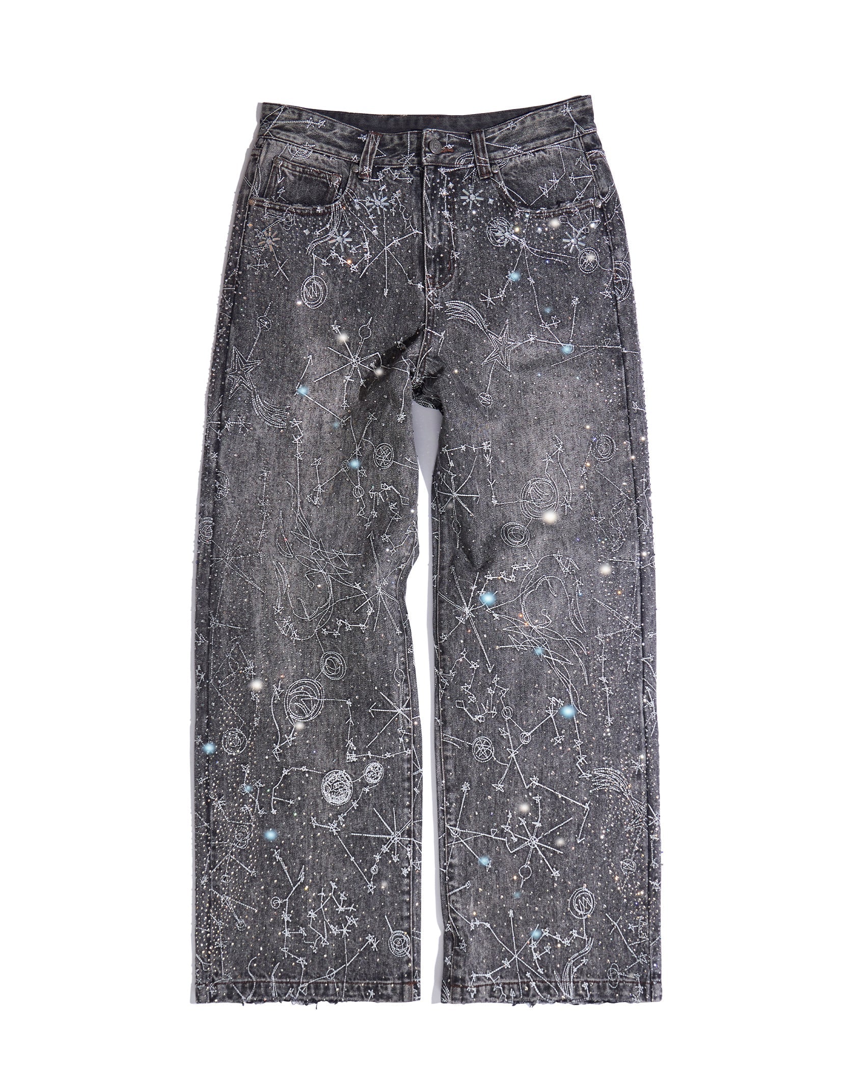 20K Zodiac Diamond Denim Pants in BLK