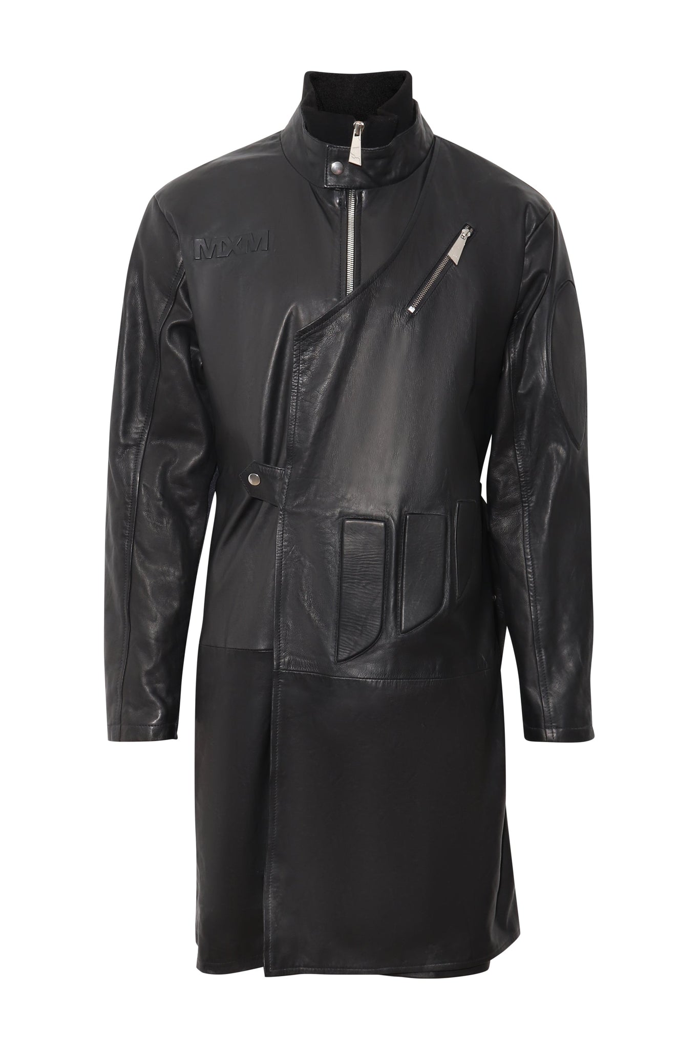 "Aswad" Leather Moto Trenchcoat