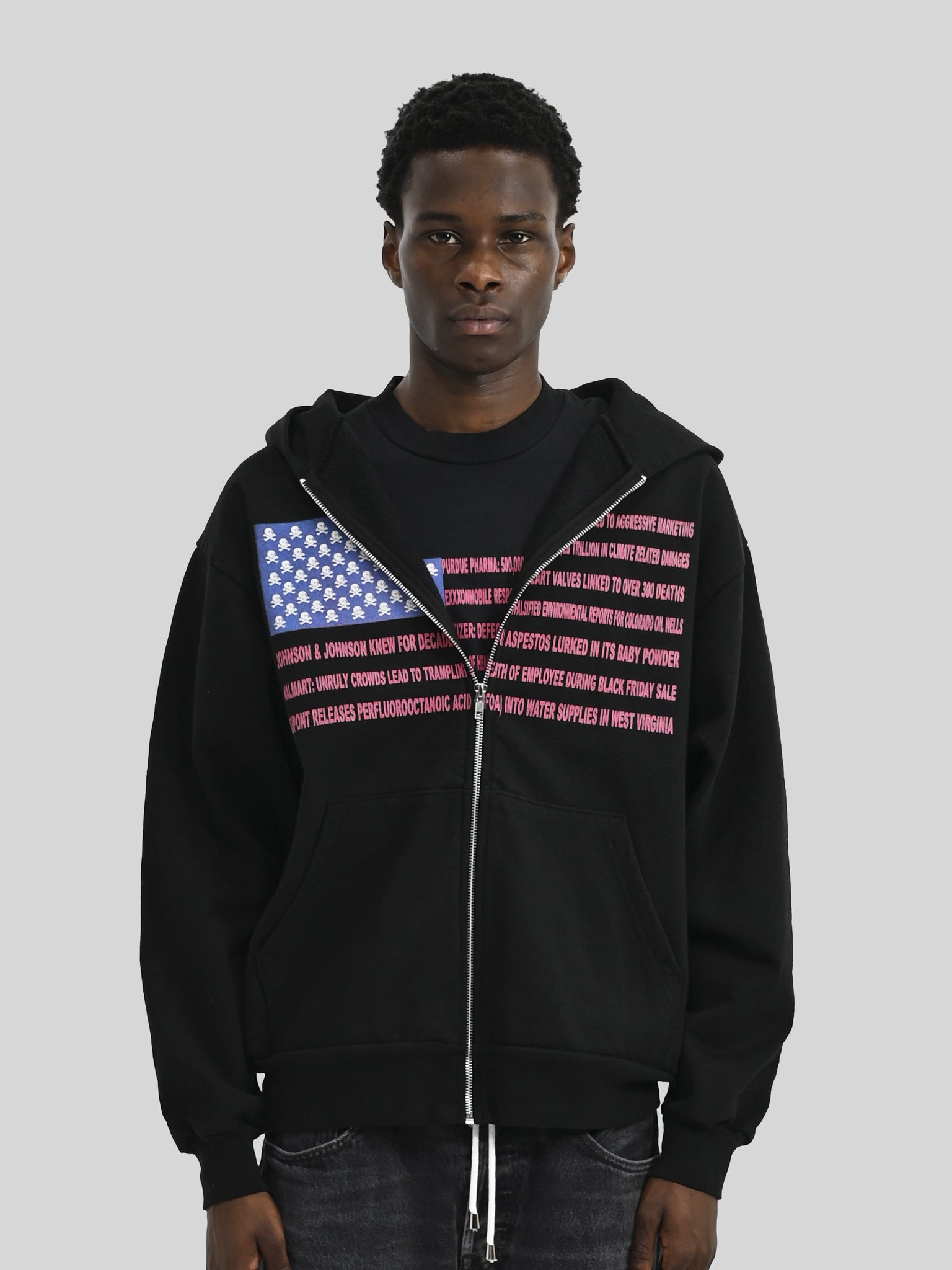 MADE IN AMERIKA - Heavyweight Zip-Up Hoodie Black