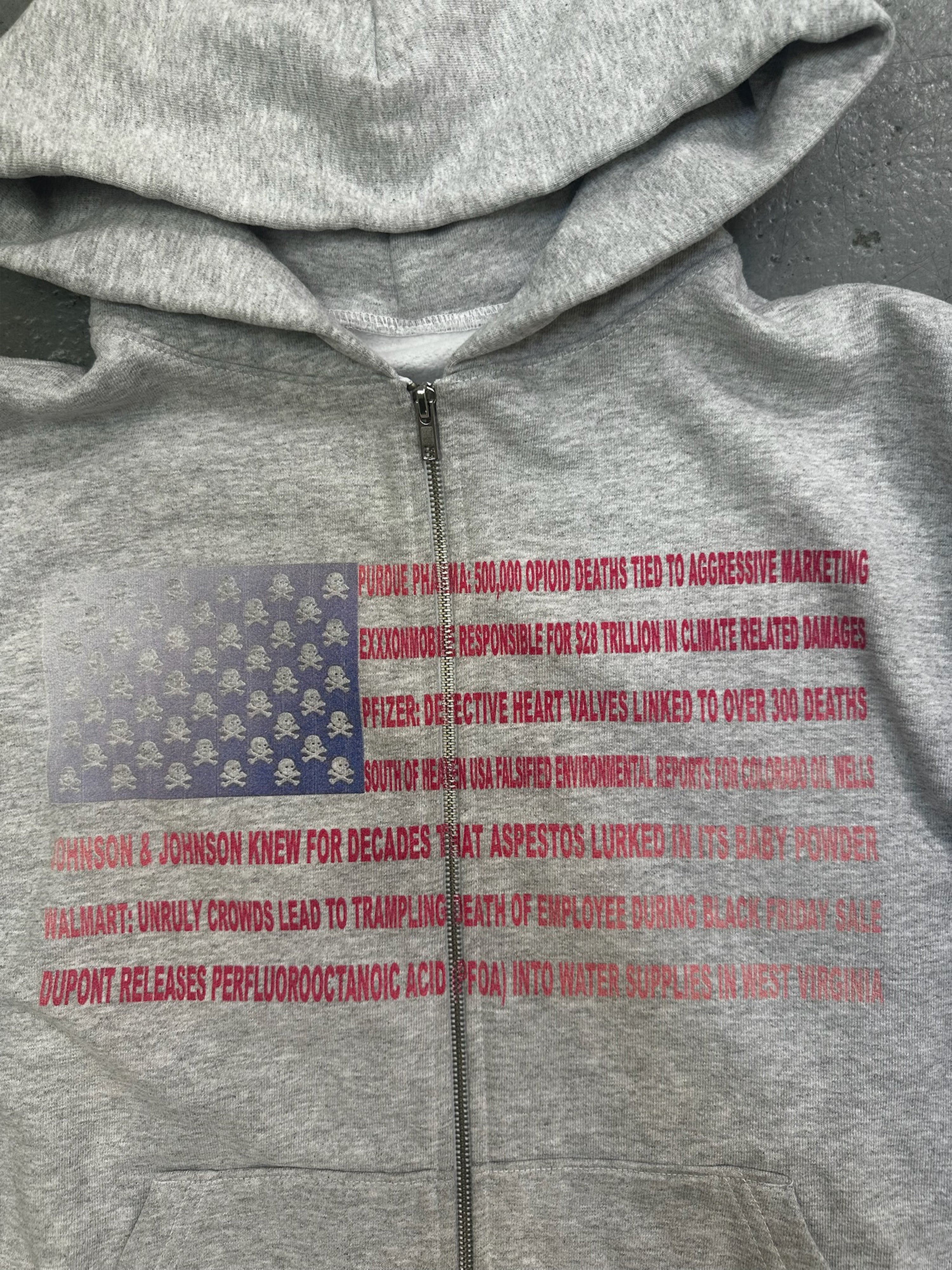 MADE IN AMERIKA - Heavyweight Zip-Up Hoodie Grey