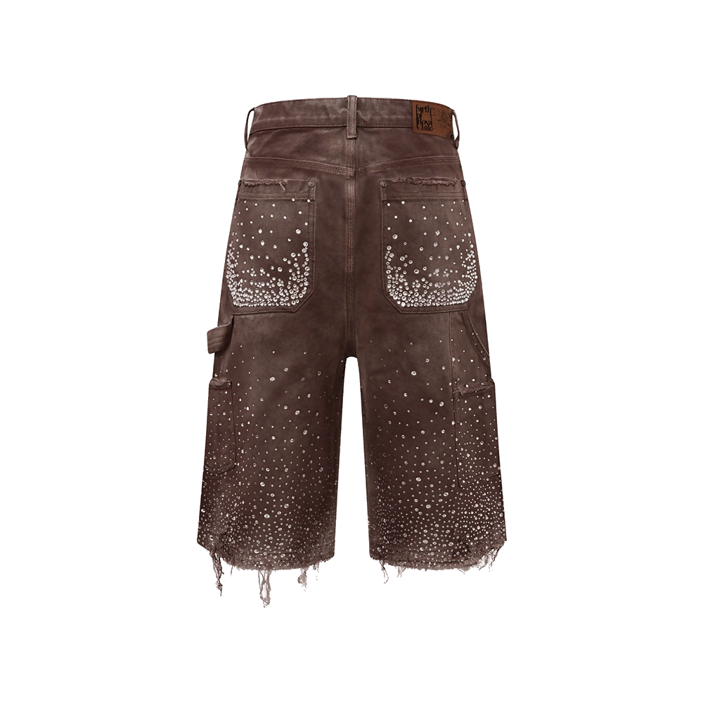 Redial 20k Diamond Jorts in Washed Brown