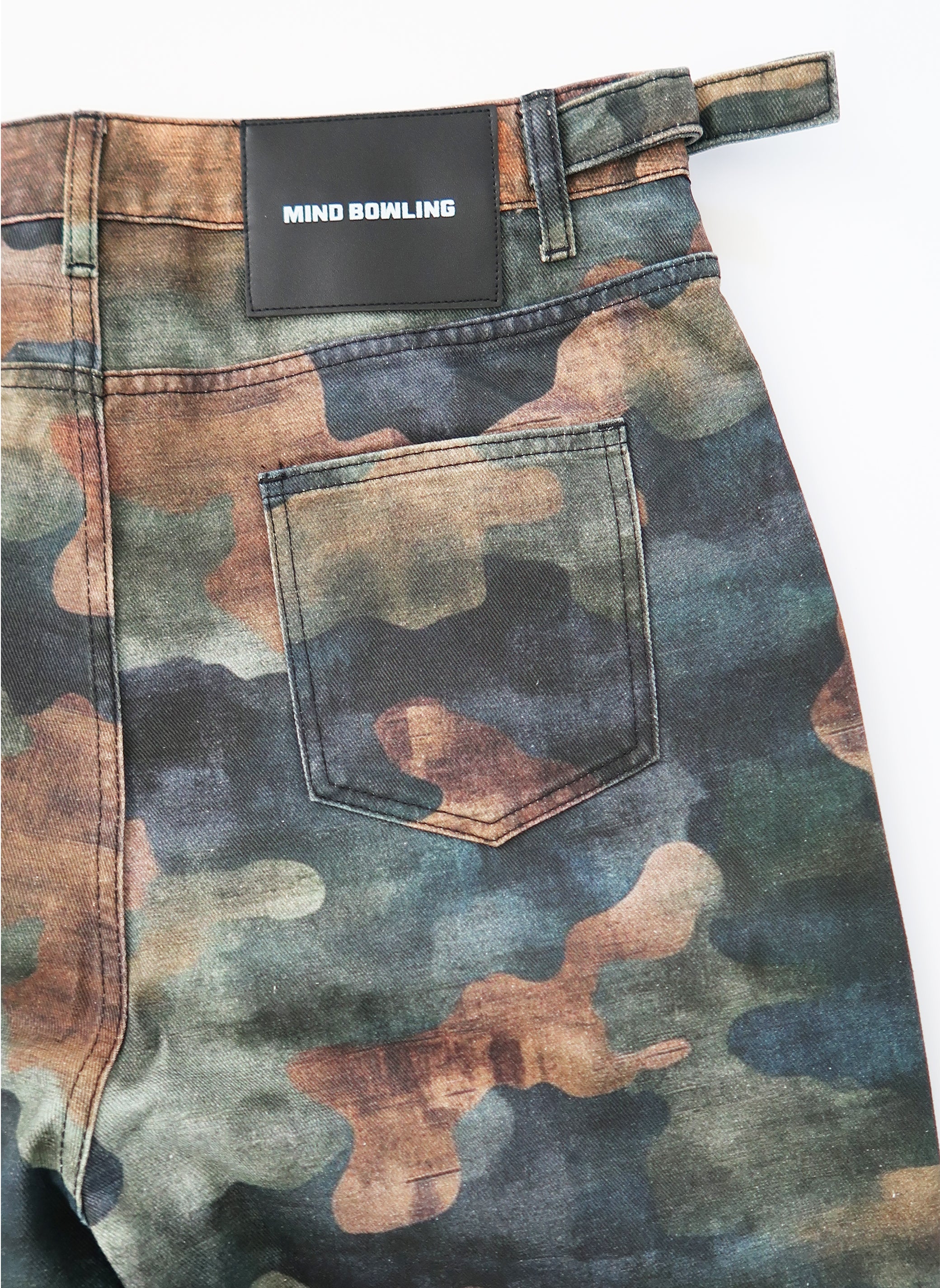 CAMO PANELED DENIM