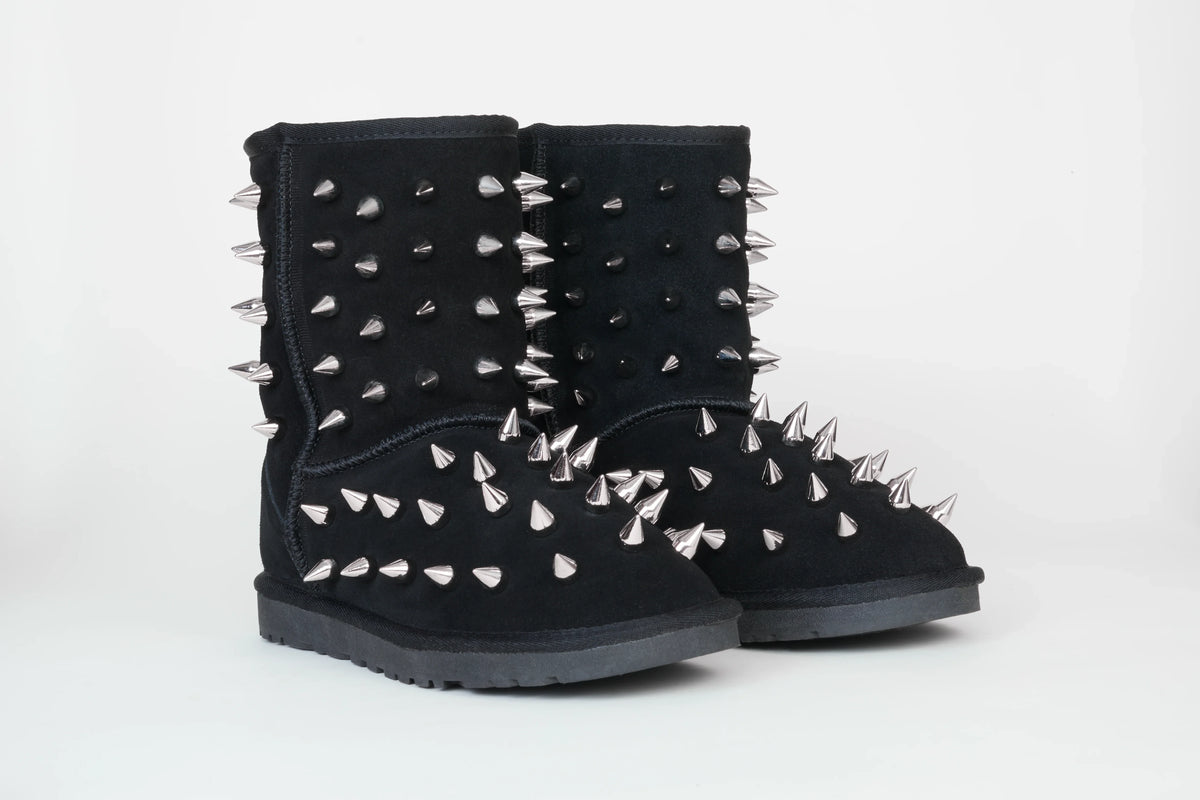 prngrphy Studded Suede Boot XL - ULTRA BLACK
