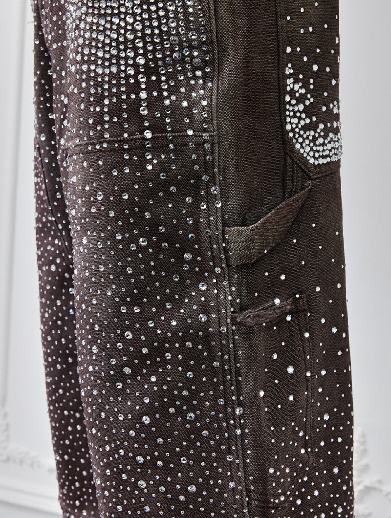 Redial 20k Diamond Jorts in Washed Brown