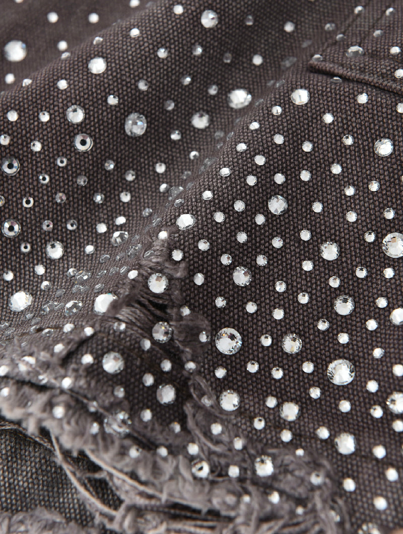 Redial 20k Diamond Jorts in Washed Brown