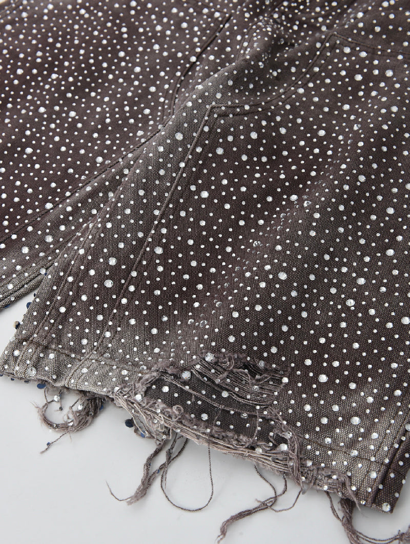 Redial 20k Diamond Jorts in Washed Brown