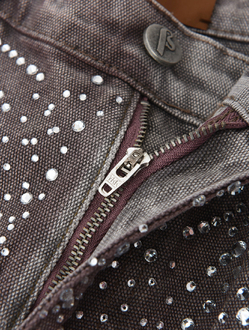 Redial 20k Diamond Jorts in Washed Brown