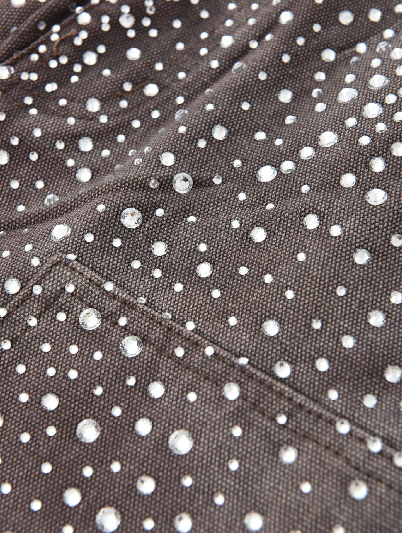 Redial 20k Diamond Jorts in Washed Brown