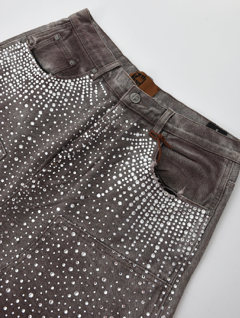 Redial 20k Diamond Jorts in Washed Brown