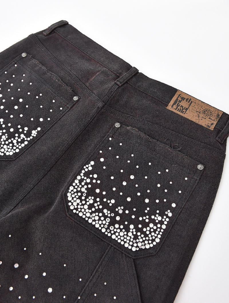 Redial 20k Diamond Jorts in Washed Black