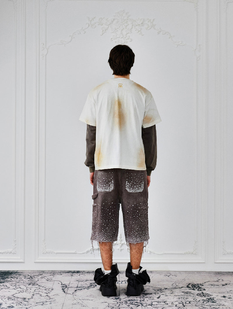 Redial 20k Diamond Jorts in Washed Brown