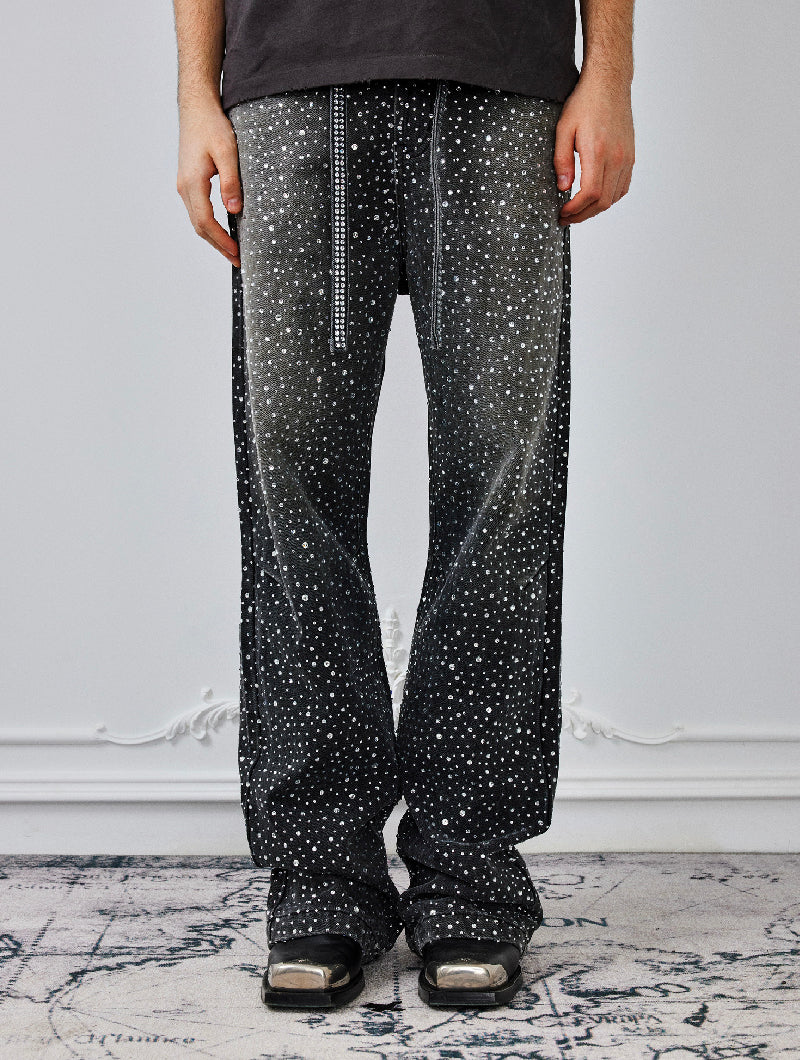 パンツ 3D PrintingWashed20kSwarovskiDiamondBoro 3D Printing Washed 20k Swarovski Diamond Boro Denim Black