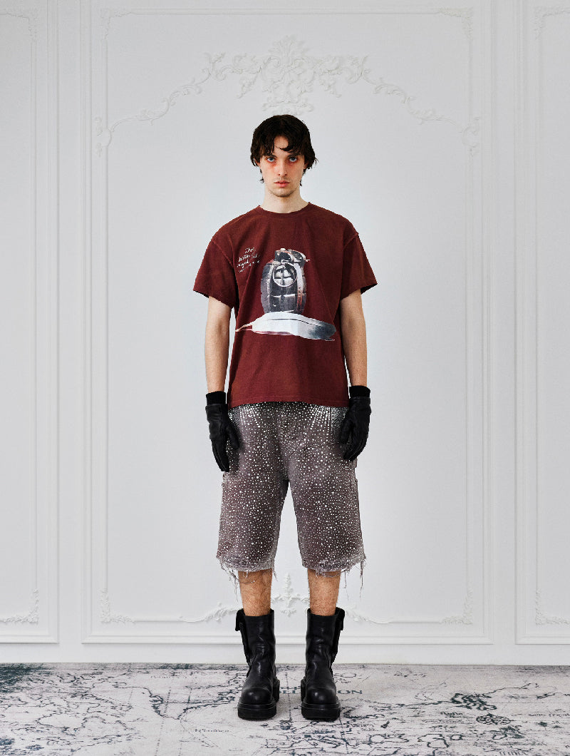 Redial 20k Diamond Jorts in Washed Brown