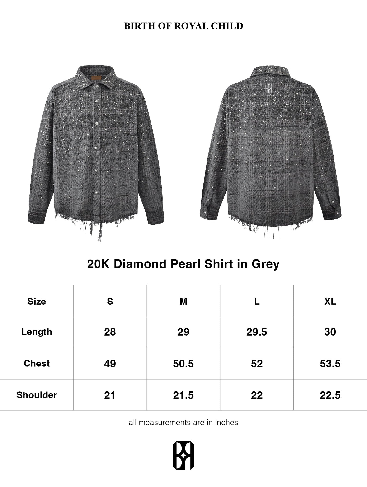 20K Diamond Pearl Shirt in Grey