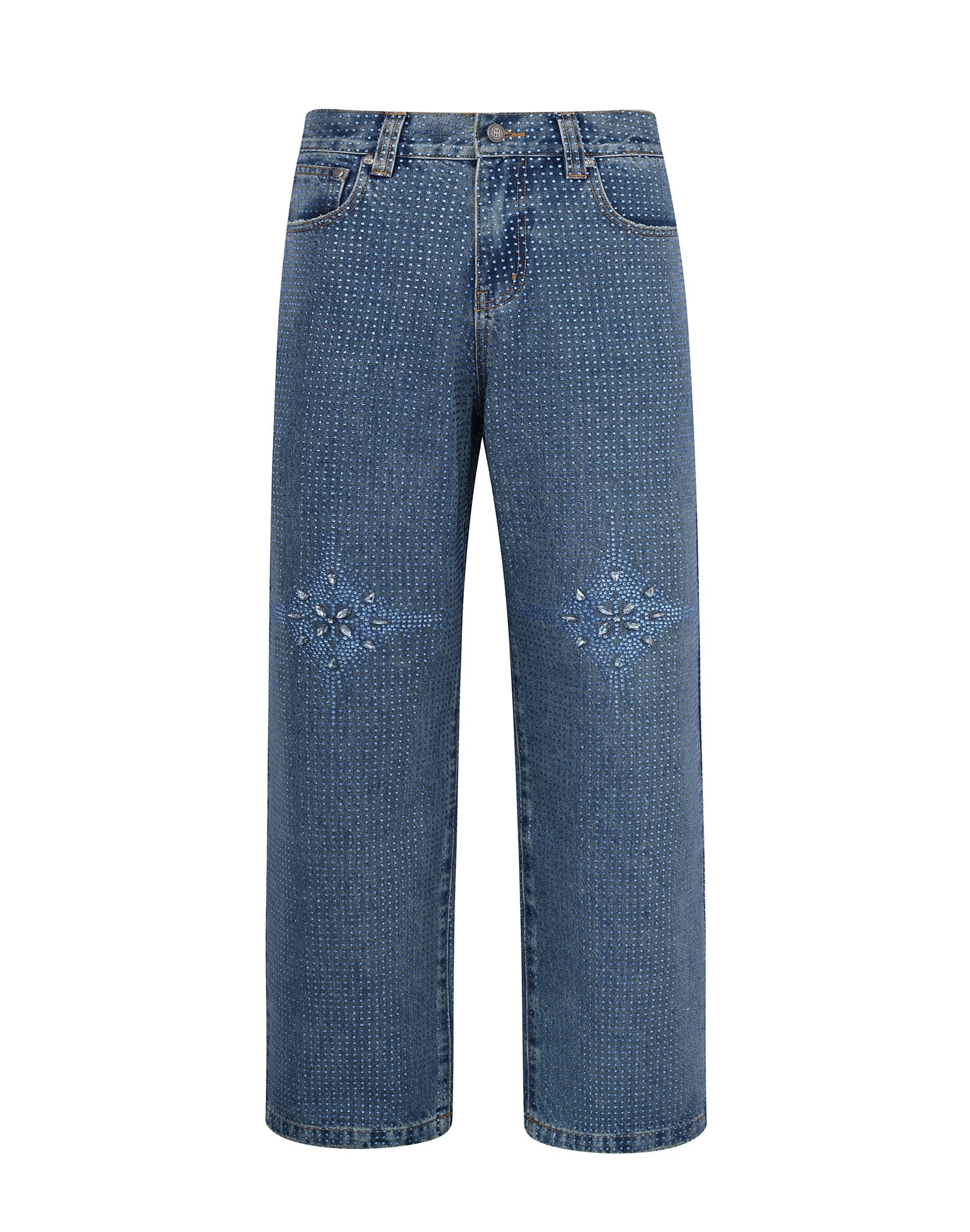 20K Diamond Stellar Denim Pants IN Blue