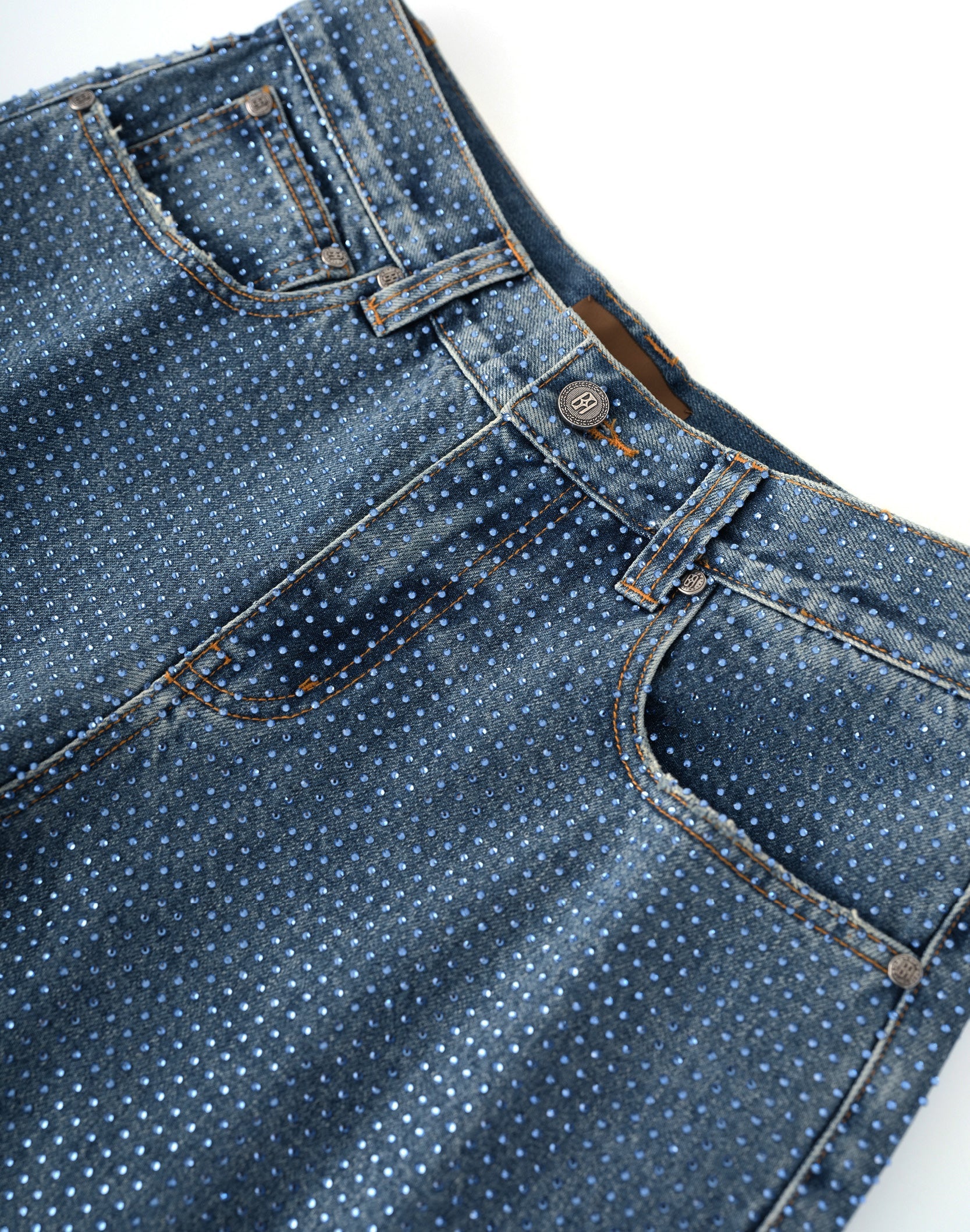 20K Diamond Stellar Denim Pants IN Blue