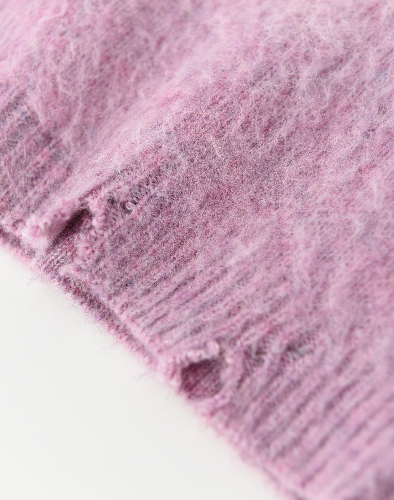 Rhinestone Embellished Color Block Mohair Sweater in PNK