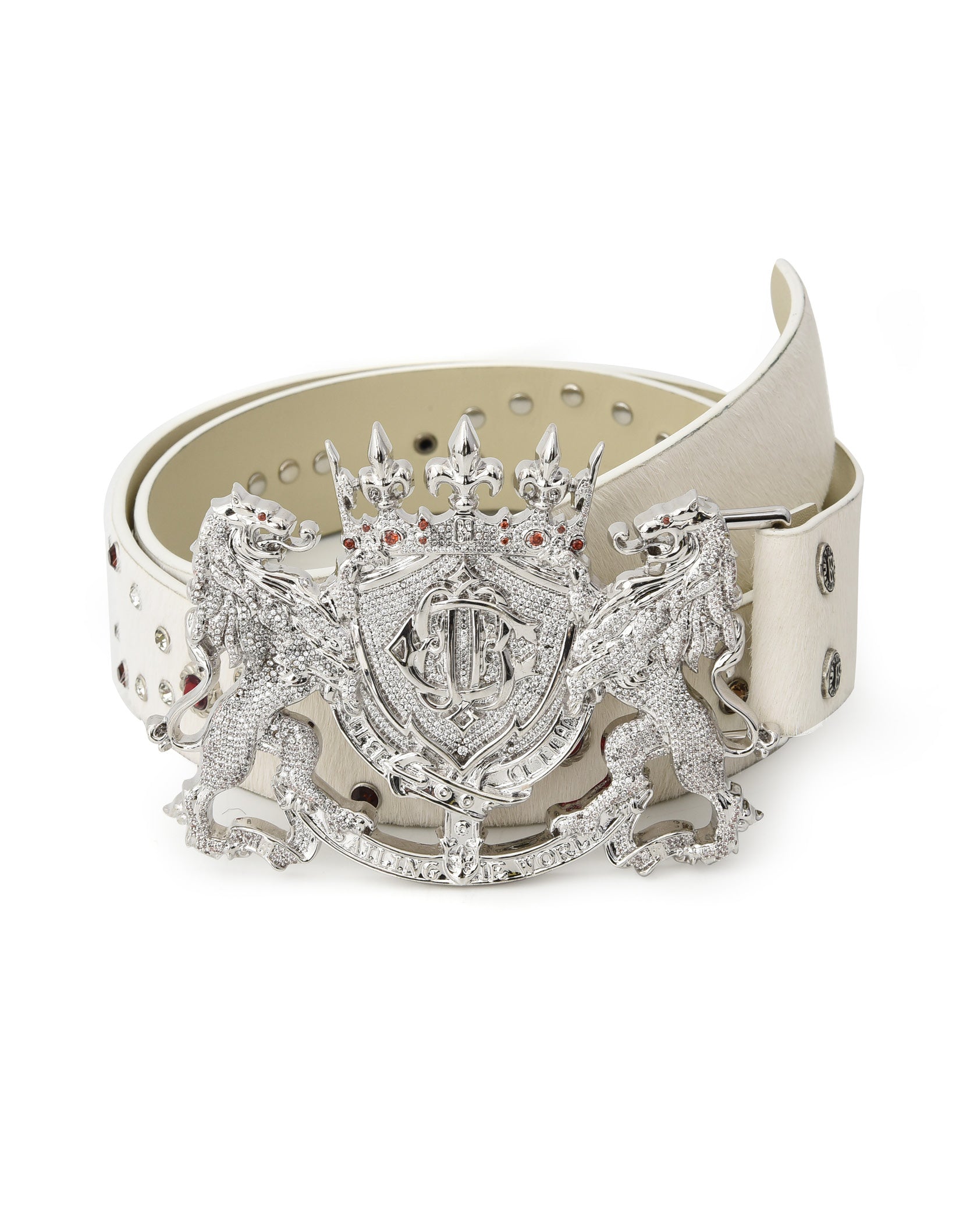 Lion Medal Horsehair Belt In WHT