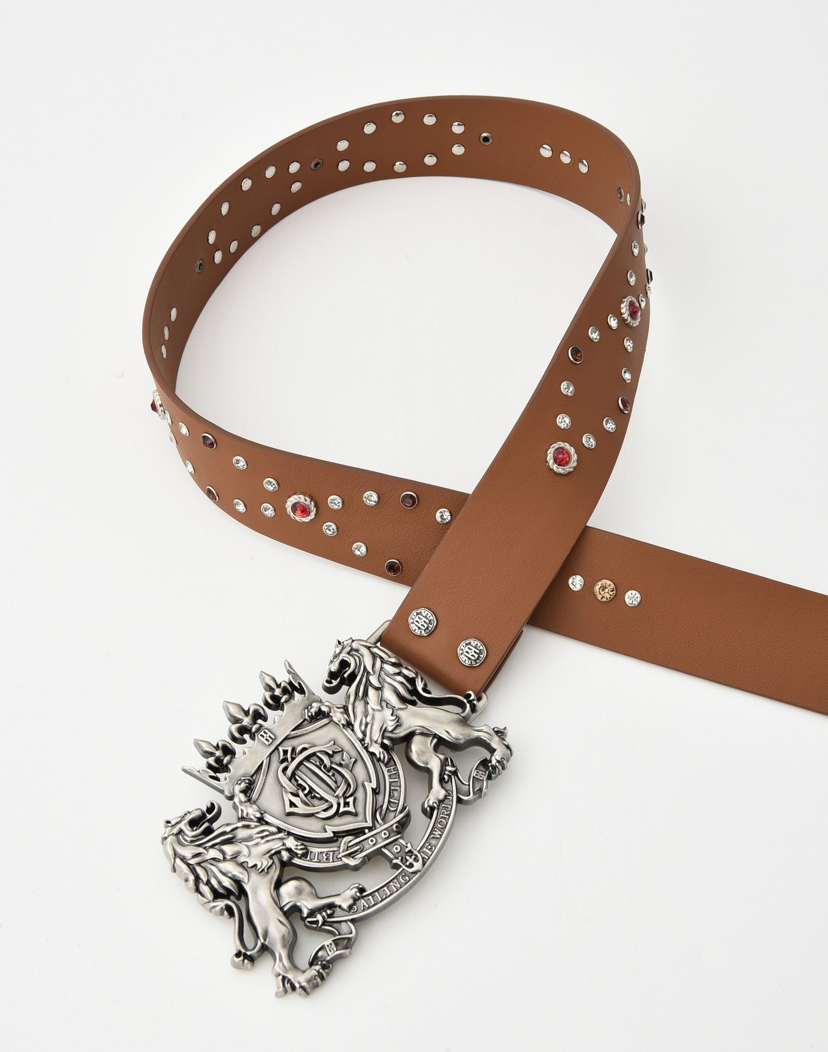 Lion Medal Leather Belt IN BRN