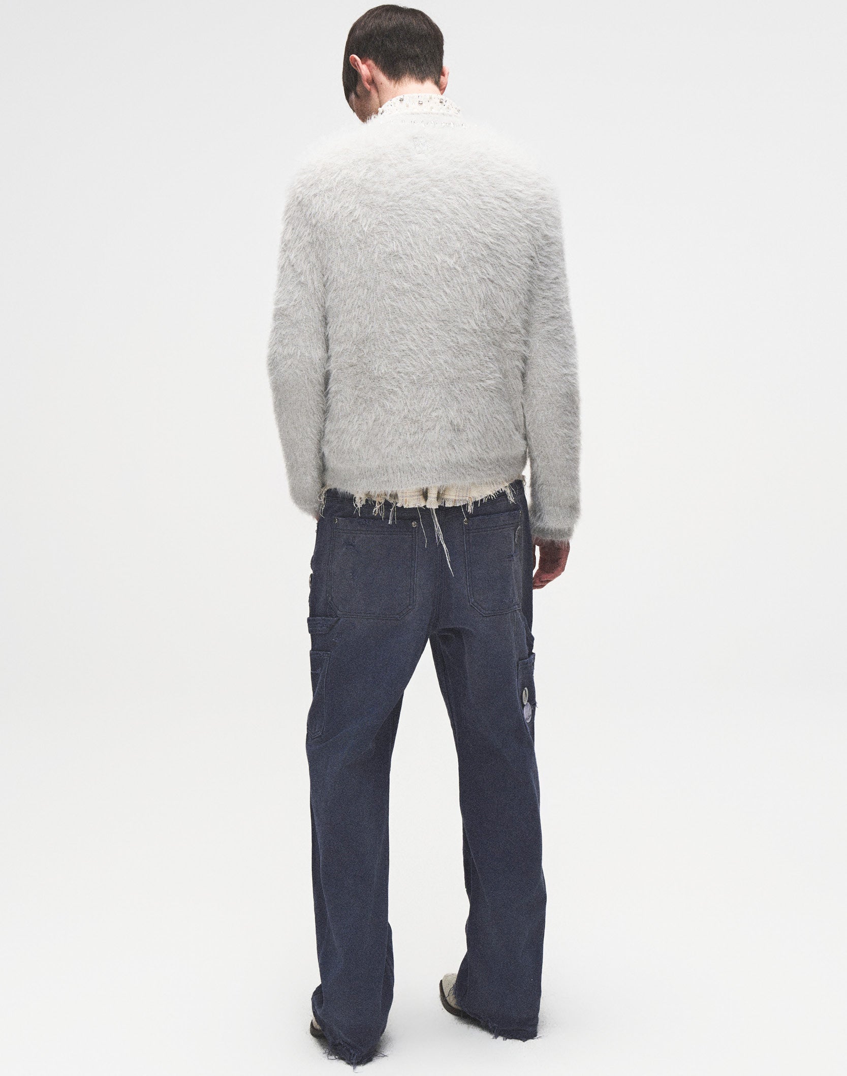 1920s Vintage Blue Pin Emblem Workwear Trousers