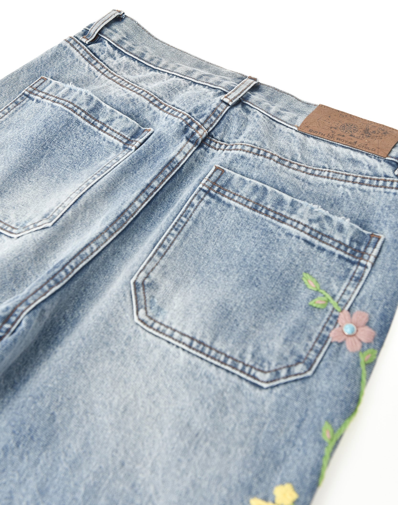 Majestic Turquoise Floral Denim