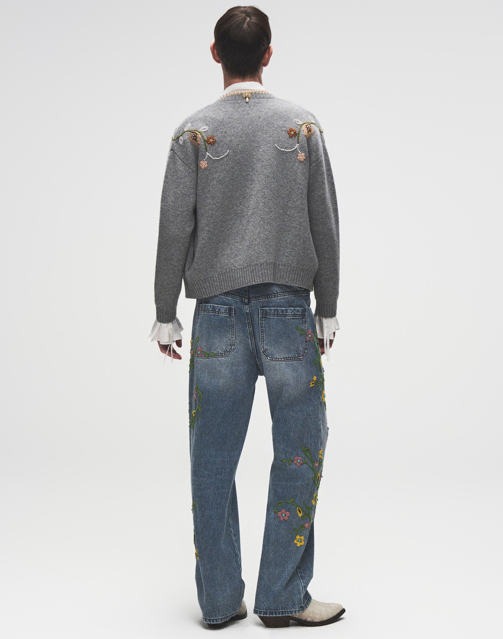 Majestic Turquoise Floral Denim