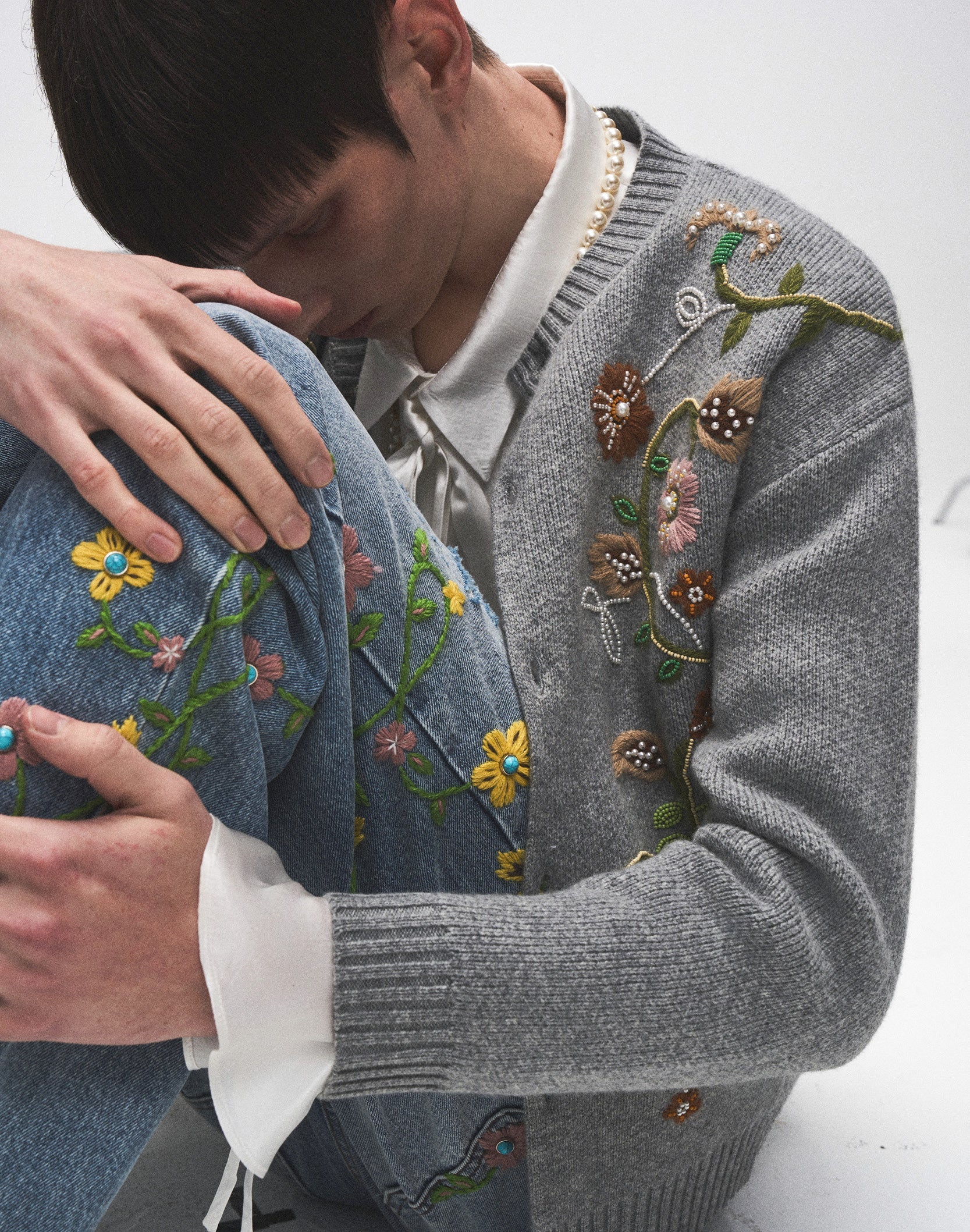 Majestic Turquoise Floral Denim