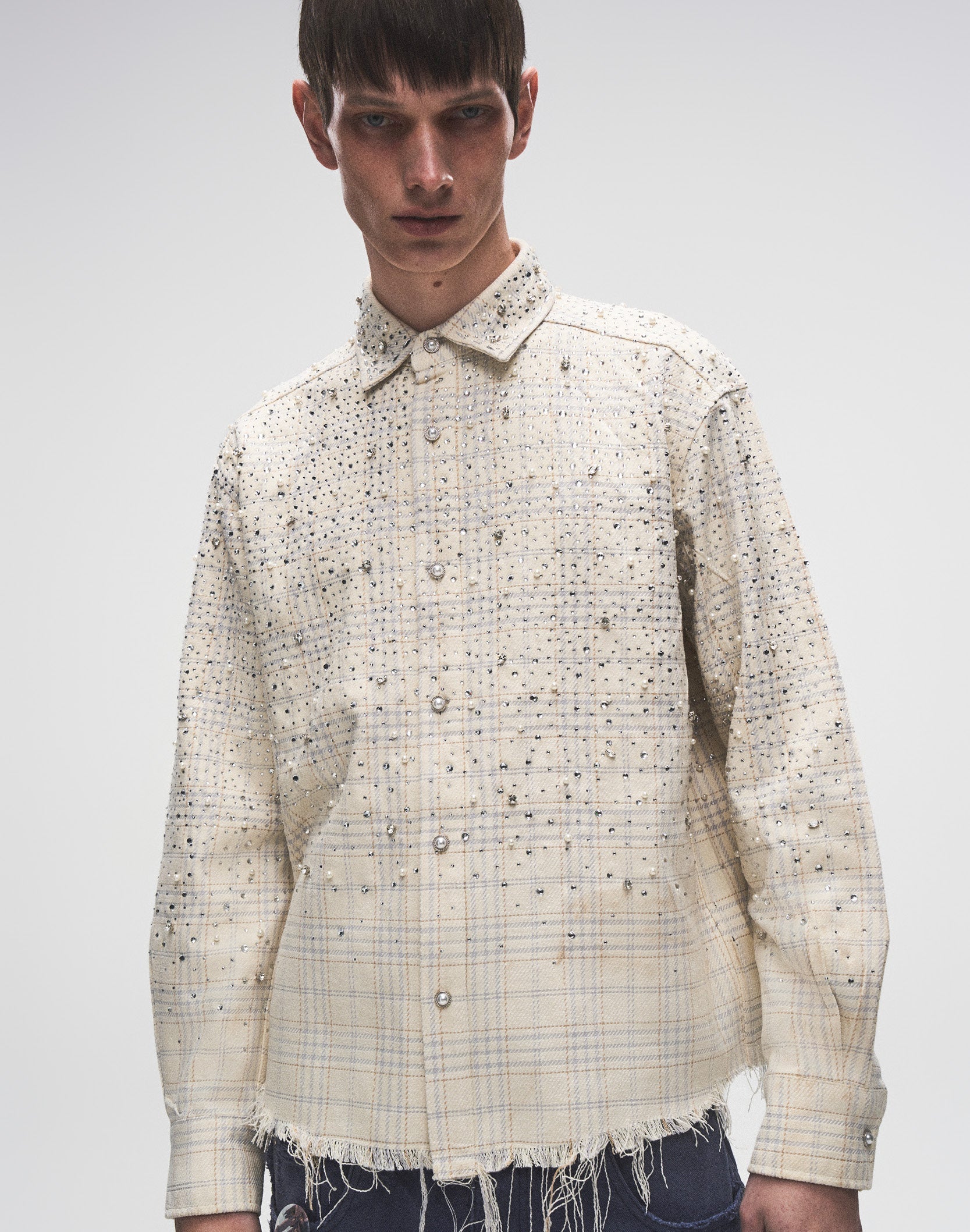 20K Pearl Diamond Shirt Beige