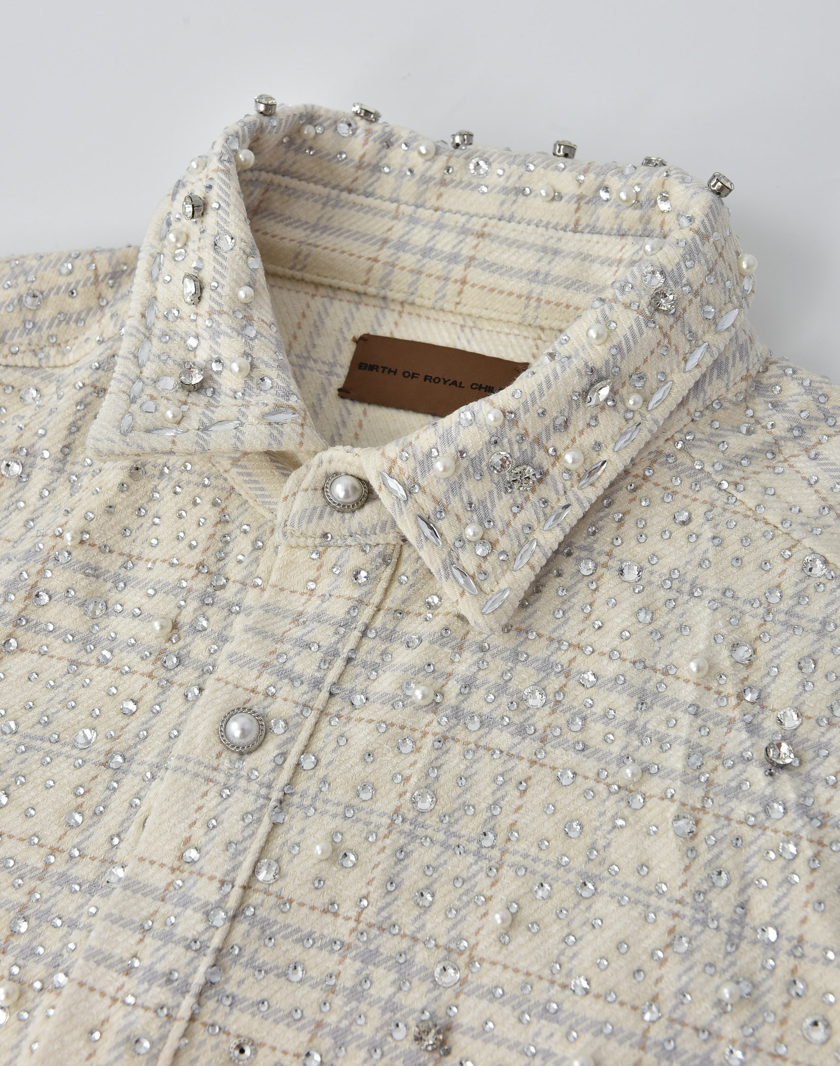 20K Pearl Diamond Shirt Beige