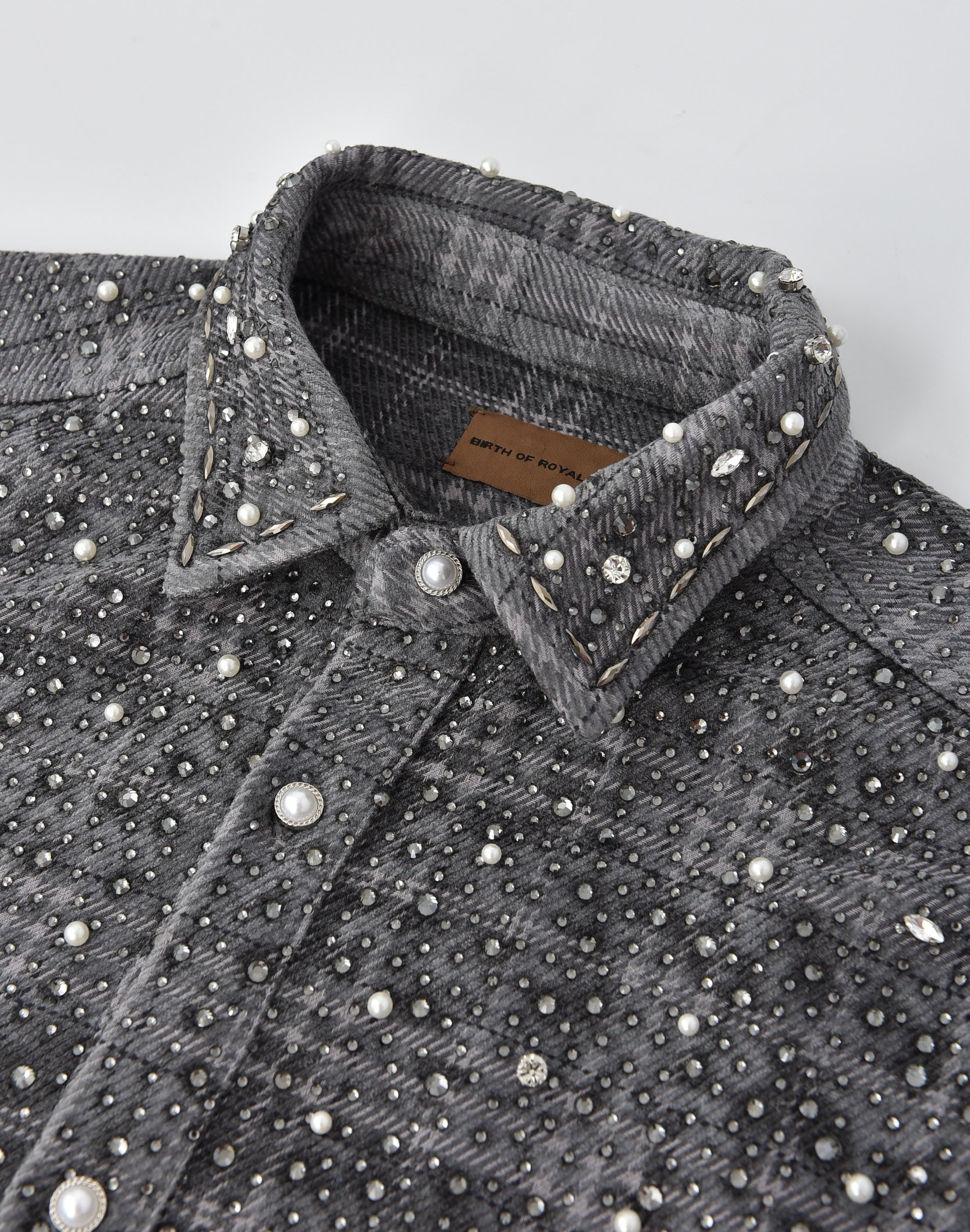 20K Pearl Diamond Shirt Grey