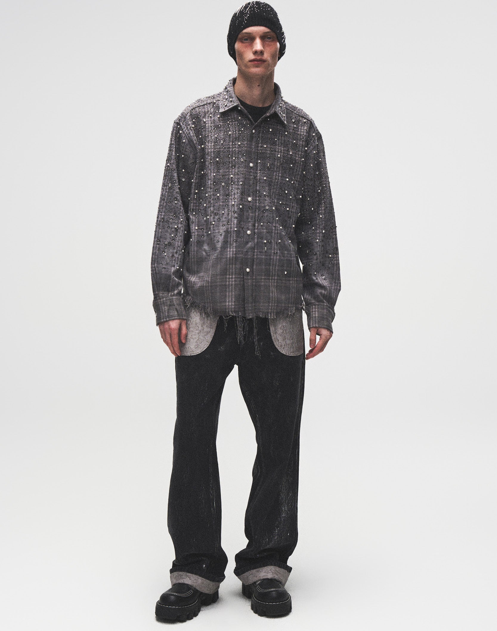 20K Pearl Diamond Shirt Grey