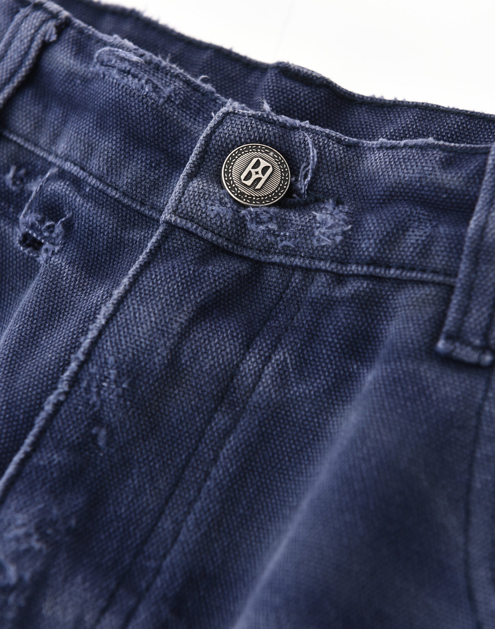 1920s Vintage Blue Pin Emblem Workwear Trousers