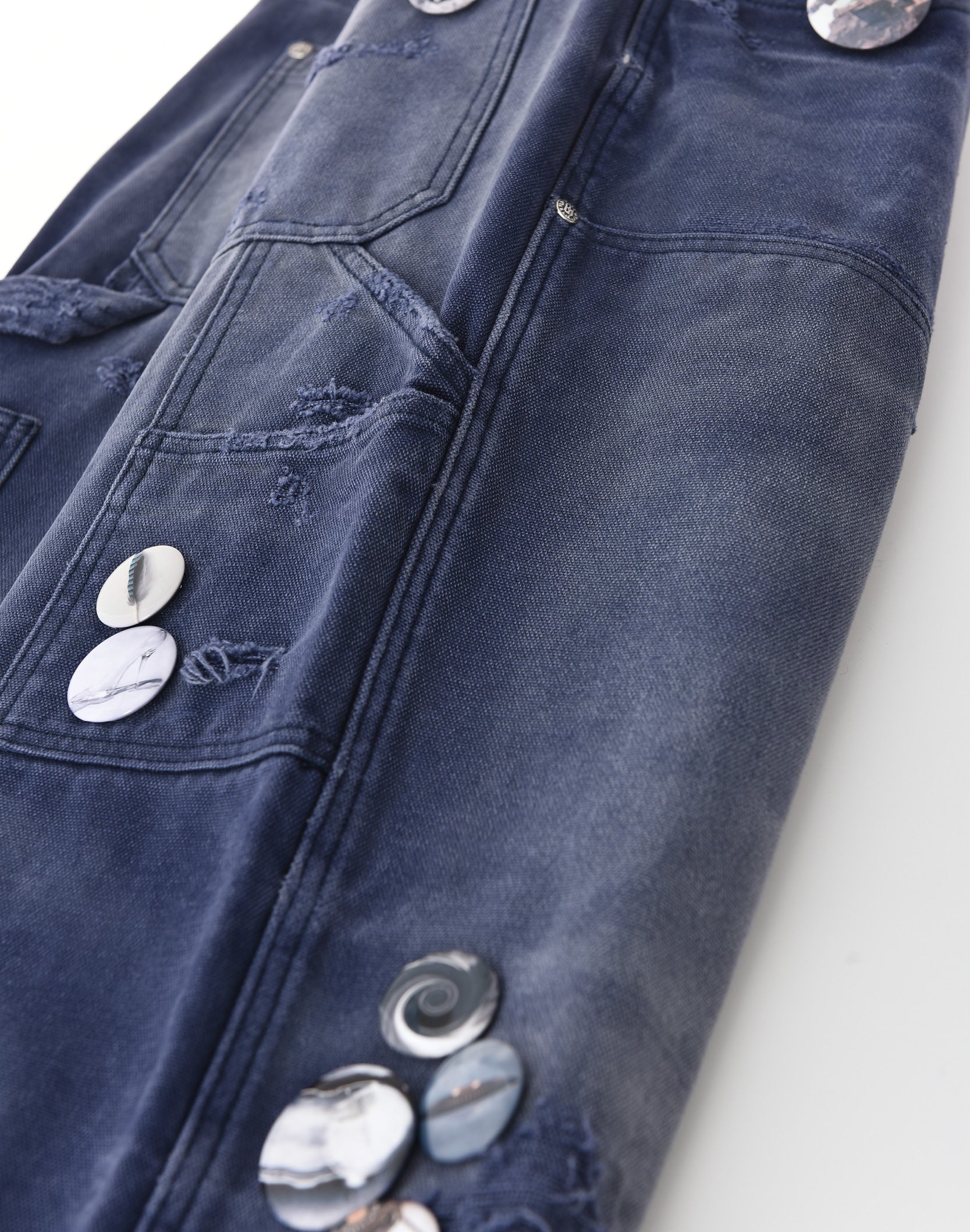 1920s Vintage Blue Pin Emblem Workwear Trousers