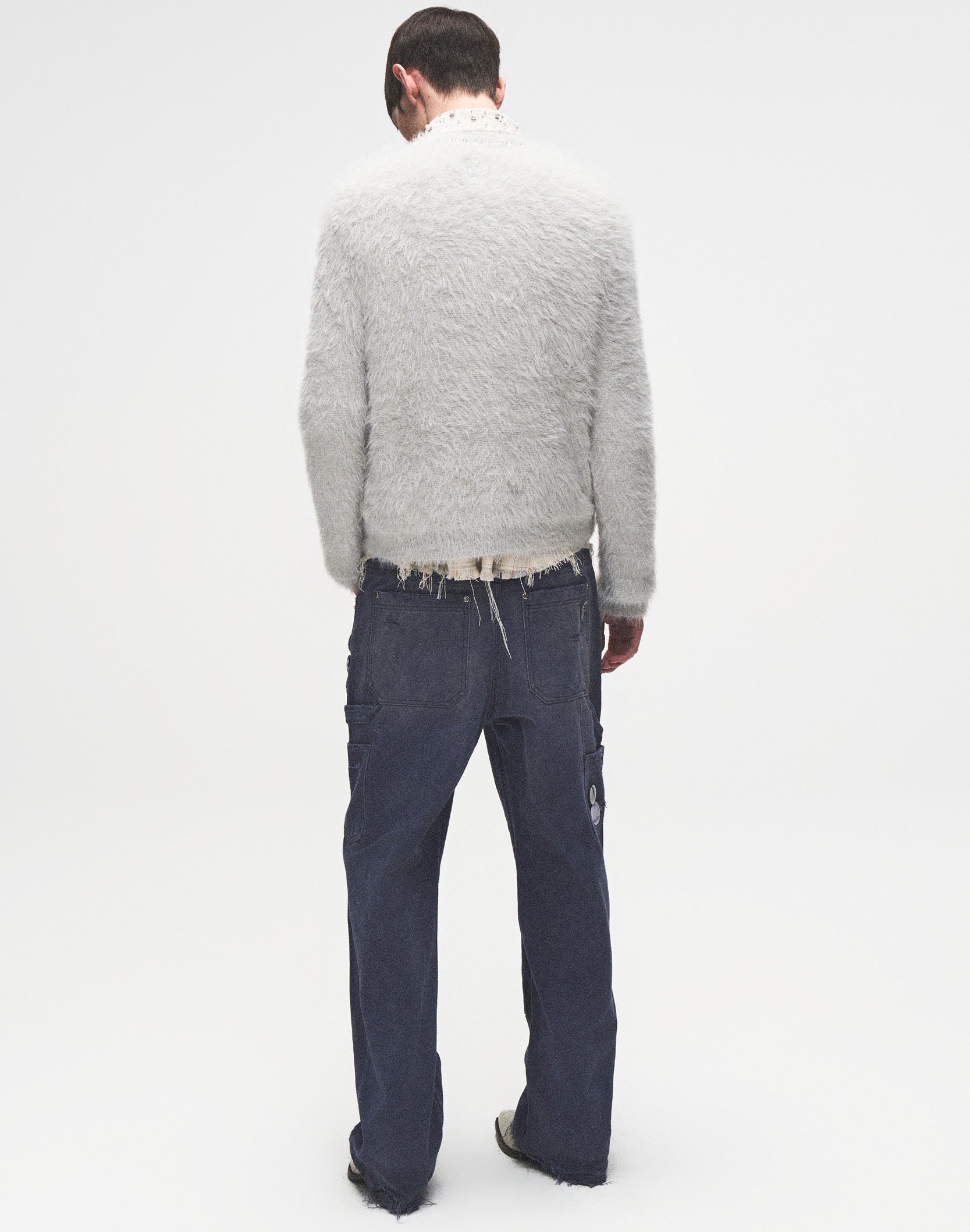 1920s Vintage Blue Pin Emblem Workwear Trousers