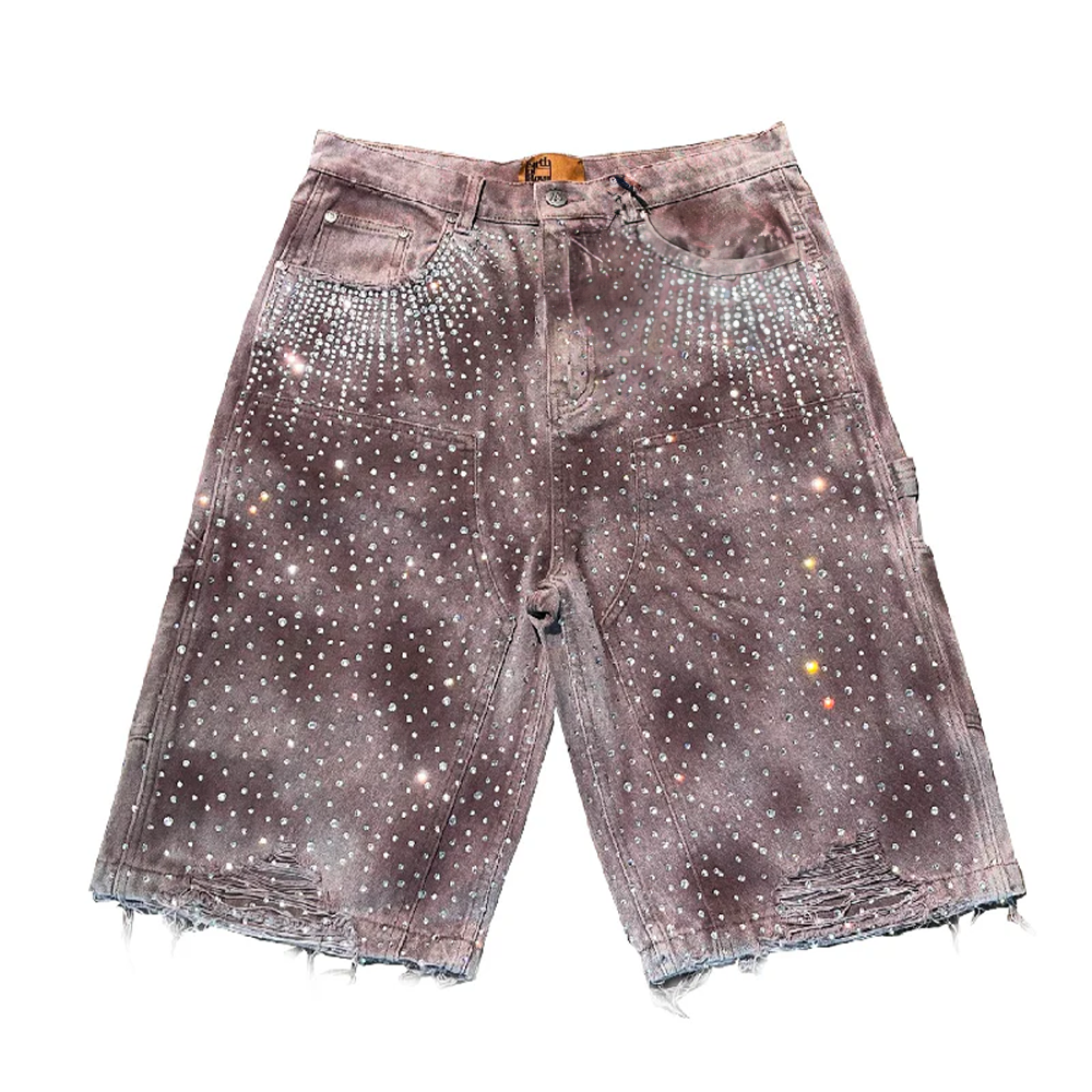 Redial 20k Diamond Jorts in Washed Brown