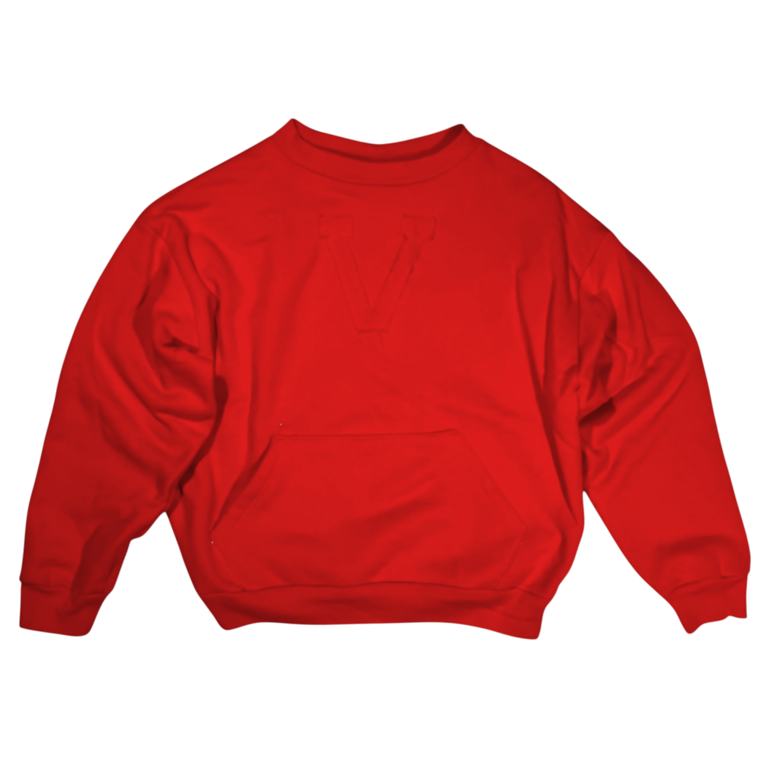 stitched “V” crewneck