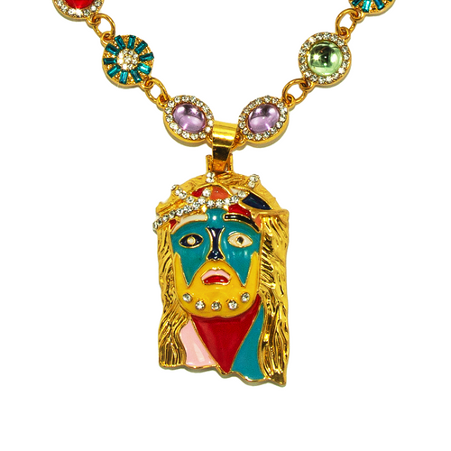Lucky Charm Mona Lisa Jesus Chain
