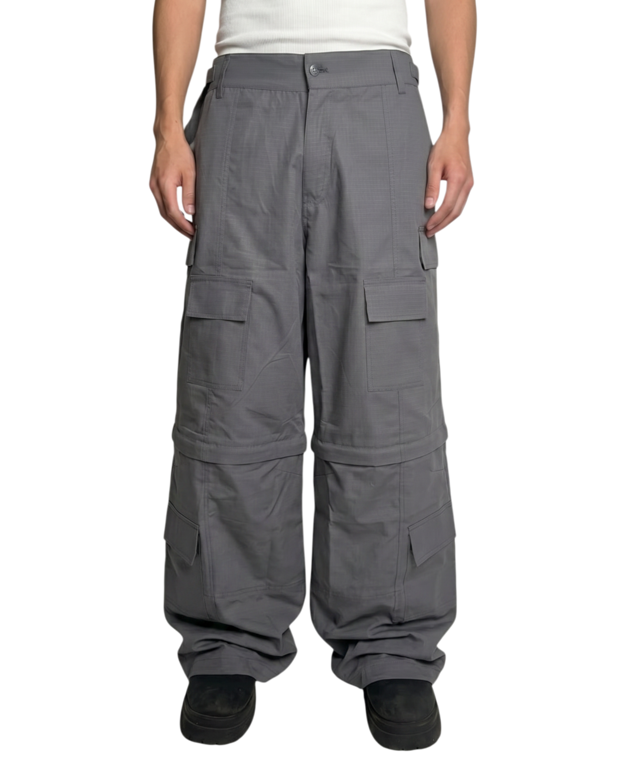 CONVERTIBLE CARGO PANTS, CHARCOAL