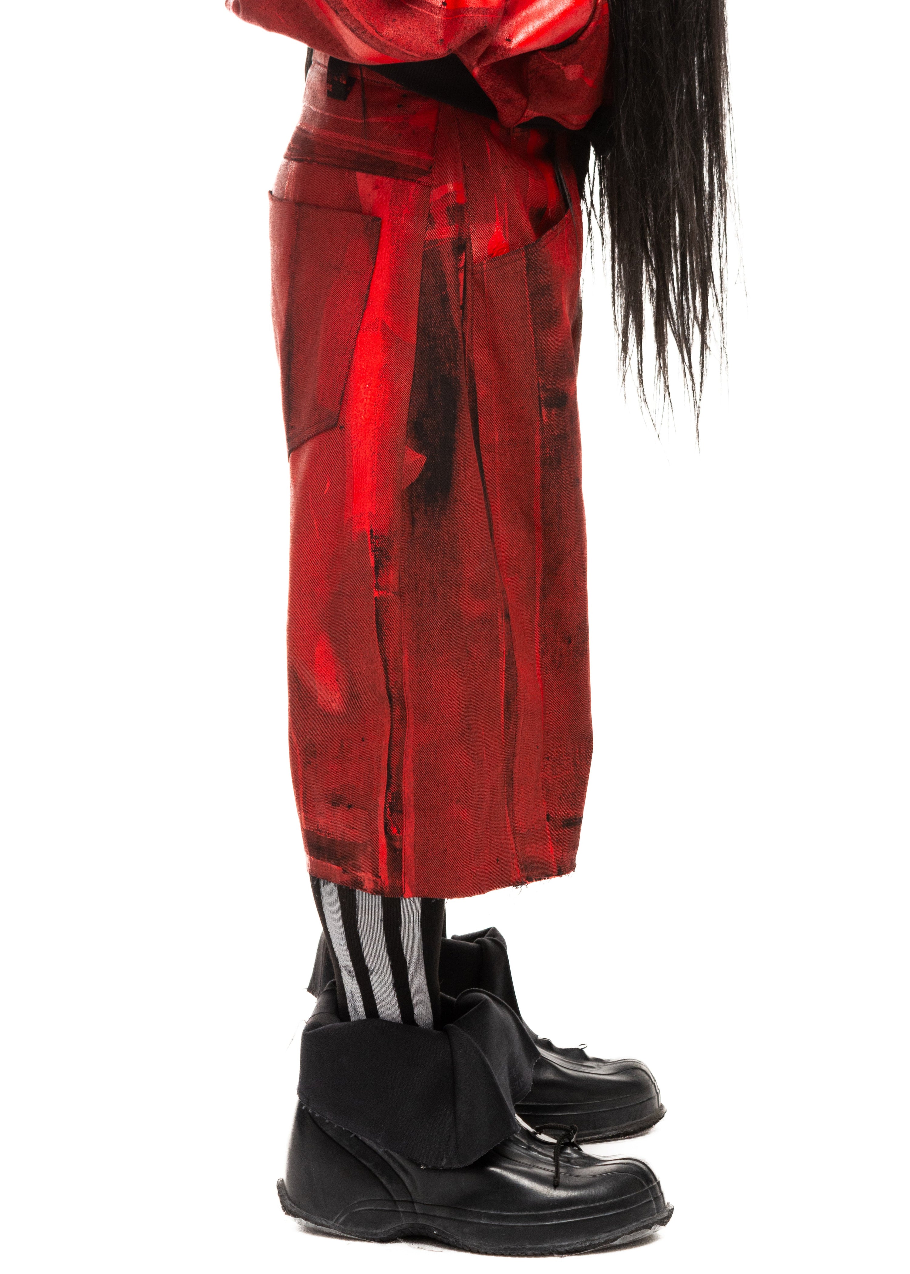 Detail of side seam and silkscreened wax coating