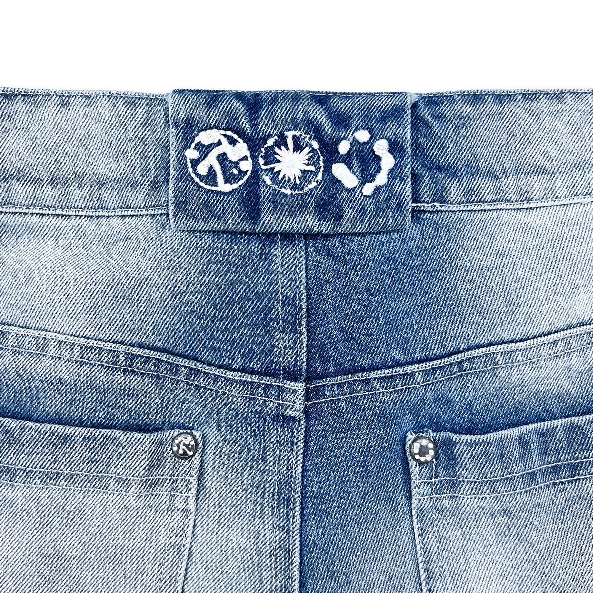 blue 'origin' jorts