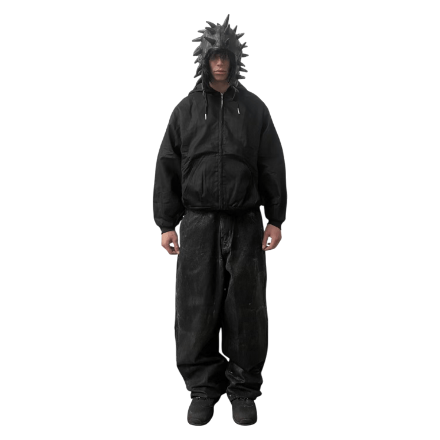 HOODED BOMBER, BLACK