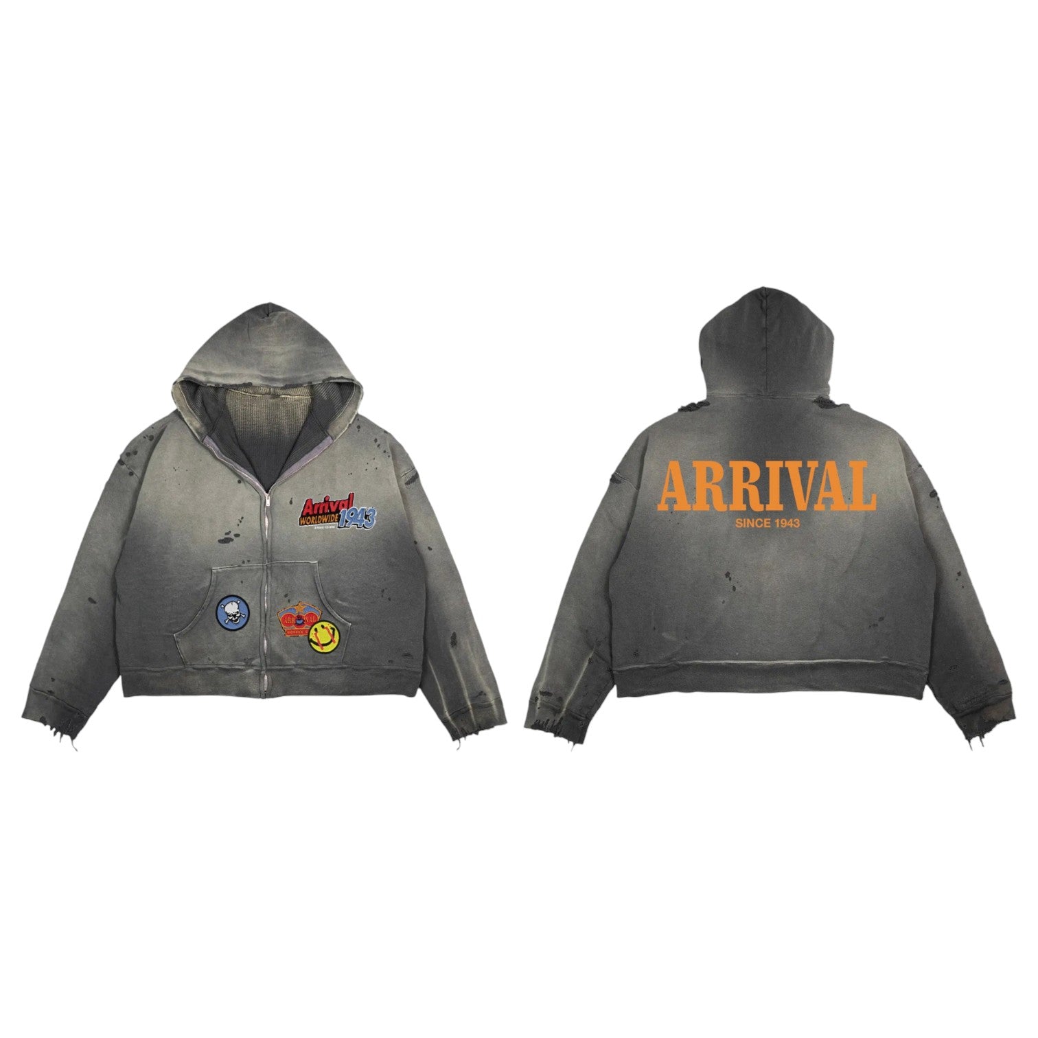 PATCHWORK DESTROYED ZIP UP