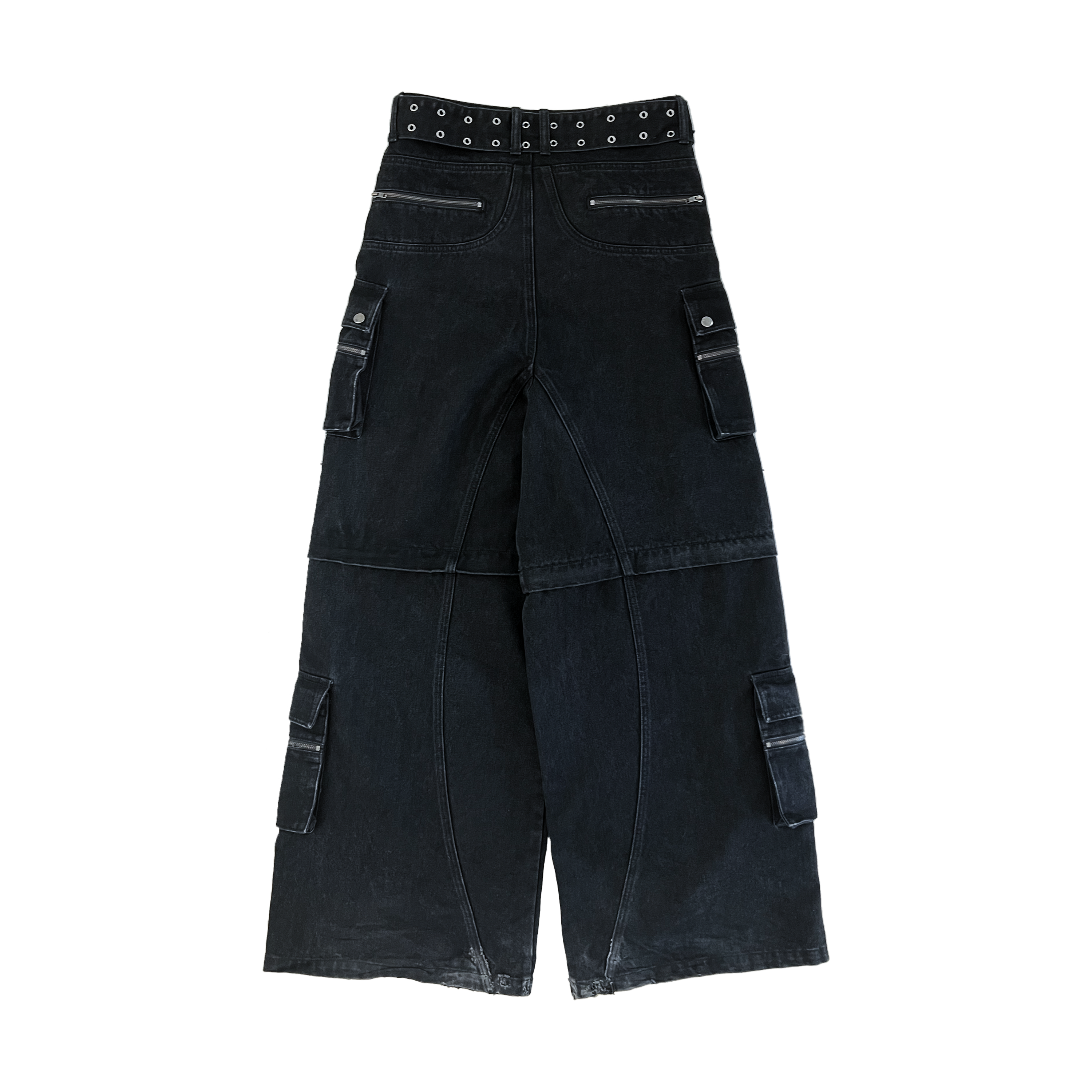 パンツ Radiant Belt cargo black denim Radiant Belt cargo black denim