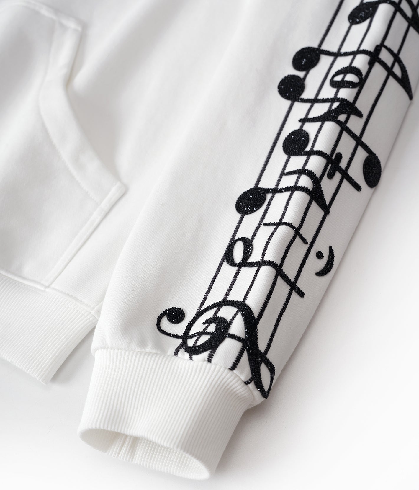 Crystal Notes Raglan Hoodie White