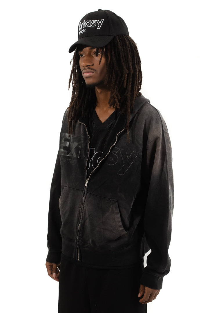 Waxed Zip-up Hoodie