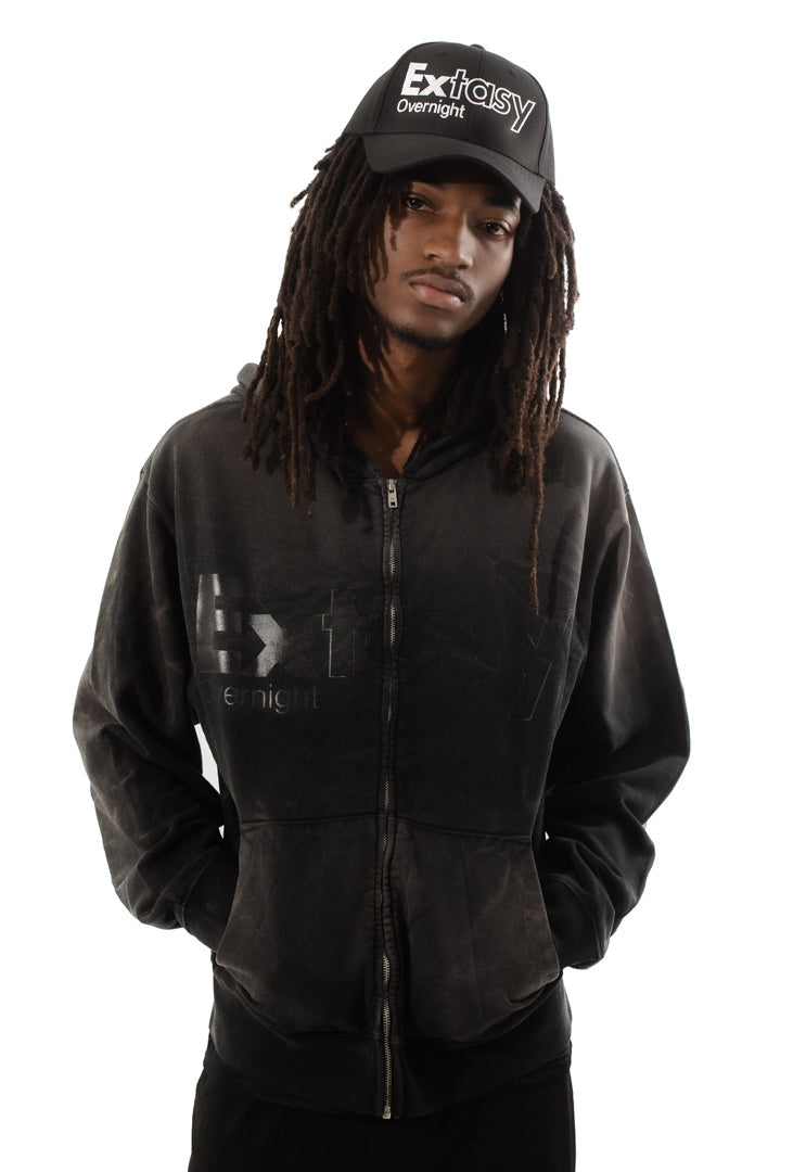 Waxed Zip-up Hoodie