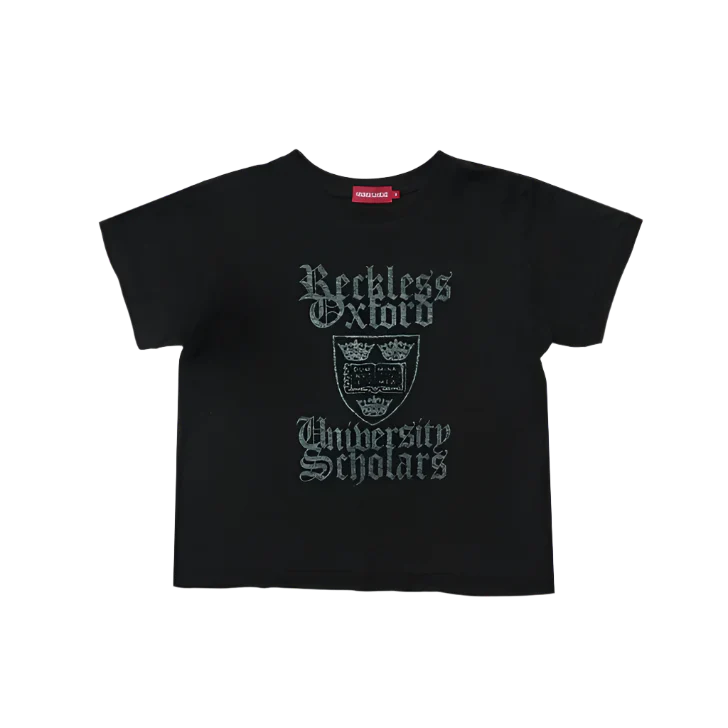 OXFORD REVERSE PRINT TEE BLK